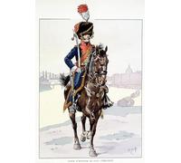 IPLUPJDY Peinture Poster Art Mural en Toile Impression Tableaux Cavalier de la garde d'honneur de Lyon en tenue des troupes de France Peinture Affiche Pour la Décoration Murale 60x90cm