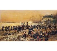 IPLUPJDY Peinture Poster Art Mural en Toile Impression Tableaux la Défense de Champigny par Jean Baptiste Edouard Detaille Peinture Affiche Pour la Décoration Murale 60x90cm