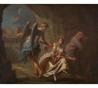 IPLUPJDY Peinture Poster Art Mural en Toile Impression Tableaux l'Ange de la Miséricorde de Highmore Peinture Affiche Pour la Décoration Murale 60x90cm