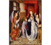 IPLUPJDY Peinture Poster Art Mural en Toile Impression Tableaux l'Annonciation de Hans Memling Peinture Affiche Pour la Décoration Murale 60x90cm