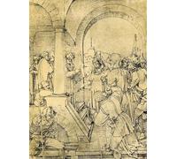 IPLUPJDY Peinture Poster Art Mural en Toile Impression Tableaux Le Christ devant Pilate par Albrecht Dürer Peinture Affiche Pour la Décoration Murale 60x90cm