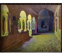 IPLUPJDY Peinture Poster Art Mural en Toile Impression Tableaux le Cloître de St Benet De Bages de Santiago Rusiñol Tableaux Moderne Pour la Décoration Murale 60x90cm