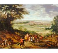IPLUPJDY Peinture Poster Art Mural en Toile Impression Tableaux Louis XIV avec Versailles au loin par Jean Baptiste Peinture Affiche Pour la Décoration Murale 60x90cm