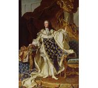 IPLUPJDY Peinture Poster Art Mural en Toile Impression Tableaux Portrait de Louis XV en robe de sacre par Hyacinthe Rigaud Tableaux Moderne Pour la Décoration Murale 60x90cm