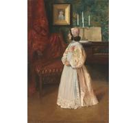 IPLUPJDY Peinture Poster Art Mural en Toile Impression Tableaux Portrait de ma fille Alice par William Merritt Peinture Affiche Pour la Décoration Murale 60x90cm