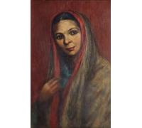 IPLUPJDY Peinture Poster Art Mural en Toile Impression Tableaux Portrait d'une Indienne par Cecil Leonard Burns Peinture Affiche Pour la Décoration Murale 60x90cm