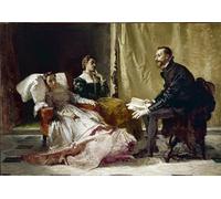 IPLUPJDY Peinture Poster Art Mural en Toile Impression Tableaux Torquato Tasso lisant Gerusalemme Liberata à Eleonora D este de Domenico Morelli Peinture Affiche Pour la Décoration Murale 60x90cm