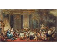 IPLUPJDY Peinture Poster Art Mural en Toile Impression Tableaux un souper chez le régent d'Eugène Louis Lami Peinture Affiche Pour la Décoration Murale 60x90cm