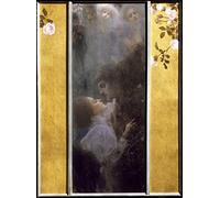 IPLUPJDY Peinture Poster Nordique Peinture Tableaux en Toile Allégorie de la peinture de l'amour de Gustav Klimt par Gustav Klimt Pour la Décoration de la Chambre à Coucher60x90cm