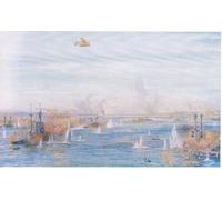 IPLUPJDY Peinture Poster Tableaux Moderne Image Abstraites Bombarder les Narrows Marche de Cassells Histoire du peuple britannique par William Lionel Wyllie Pour la Décoration Murale 60x90cm