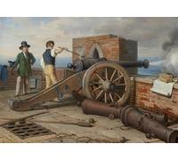 IPLUPJDY Peinture Poster Tableaux Moderne Image Abstraites Des amis artistes résolvent un coup dedans la forteresse près d'Ostie par Johann Peter Krafft Pour la Décoration Murale 60x90cm