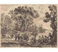 IPLUPJDY Peinture Poster Tableaux Moderne Image Abstraites Europe de Claude Lorrain Art Poster Mural Pour la Décoration Murale 60x90cm