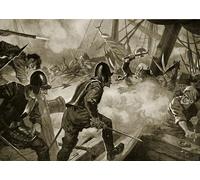 IPLUPJDY Peinture Poster Tableaux Moderne Image Abstraites la bataille de Lépante par John Harris Valda Art Poster Mural Pour la Décoration Murale 60x90cm