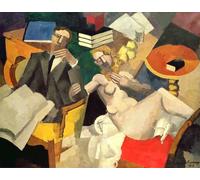 IPLUPJDY Peinture Poster Tableaux Moderne Image Abstraites La vie conjugale de Roger De La Fresnaye Art Poster Mural Pour la Décoration Murale 60x90cm