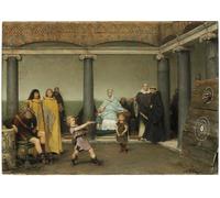 IPLUPJDY Peinture Poster Tableaux Moderne Image Abstraites L'éducation des enfants de Clotilde et Clovis de Lawrence Alma Tadema Art Poster Mural Pour la Décoration Murale 60x90cm