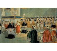 IPLUPJDY Peinture Poster Tableaux Moderne Image Abstraites Représentation du Sacré de Napoléon Ier à la Cathédrale Notre Dame de Paris Art Poster Mural Pour la Décoration Murale 60x90cm