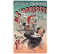 IPLUPJDY Peinture Poster Tableaux Moderne Image Abstraites Spectacle Promenade De L'horloge Cabaret à Paris Affiche de Jules Cheret Art Poster Mural Pour la Décoration Murale 60x90cm