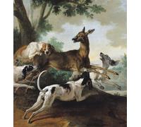 IPLUPJDY Peinture Poster Tableaux Moderne Image Abstraites un cerf poursuivi par Jean Baptiste Oudry Art Poster Mural Pour la Décoration Murale 60x90cm