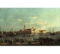 IPLUPJDY Peinture Poster Tableaux Moderne Image Abstraites une Vue du bassin de San Marco depuis la vallée de Schiavosni par Canaletto Art Poster Mural Pour la Décoration Murale 60x90cm