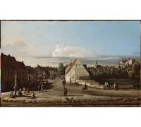 IPLUPJDY Peinture Poster Tableaux Moderne Image Abstraites Vue de Pirna avec la forteresse de Sonnenstein par Bernardo Bellotto Art Poster Mural Pour la Décoration Murale 60x90cm