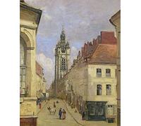 IPLUPJDY Portrait Tableaux Tableaux Moderne Peinture sur Toile le Beffroi de Douai par Jean Baptiste Camille Corot Art Poster Mural Pour les Décorations pour la Maison 60x90cm