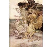 IPLUPJDY Tableaux Célèbres Impressions d'Art Image sur Toile Alice Aventures au pays des merveilles par Arthur Rackham Tableaux en Toile Pour les Décorations pour la Maison 60x90cm