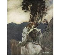 IPLUPJDY Tableaux Célèbres Impressions d'Art Image sur Toile Brunnhilde embrasse la bague que Siegfried lui a laissée par Arthur Rackham Tableaux en Toile Pour les Décorations pour la Maison 60x90cm