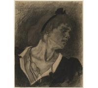 IPLUPJDY Tableaux Célèbres Impressions d'Art Image sur Toile Buste de femme au lorgnet sur un cordon autour du cou par Félicien Rops Tableaux en Toile Pour les Décorations pour la Maison 60x90cm