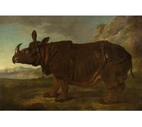 IPLUPJDY Tableaux Célèbres Impressions d'Art Image sur Toile Clara le Rhinocéros à Paris dans de Jean Baptiste Oudry Tableaux en Toile Pour les Décorations pour la Maison 60x90cm