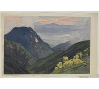 IPLUPJDY Tableaux Célèbres Impressions d'Art Image sur Toile De Daitenjodake De la série Douze scènes dans les Alpes japonaises par Hiroshi Yoshida Pour les Décorations pour la Maison 60x90cm
