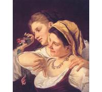 IPLUPJDY Tableaux Célèbres Impressions d'Art Image sur Toile Deux femmes lançant des fleurs pendant le carnaval par Mary Cassatt Tableaux en Toile Pour les Décorations pour la Maison 60x90cm