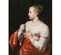 IPLUPJDY Tableaux Célèbres Impressions d'Art Image sur Toile Figure féminine peut-être Lucrèce par César Van Everdingen Tableaux en Toile Pour les Décorations pour la Maison 60x90cm