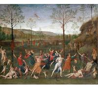 IPLUPJDY Tableaux Célèbres Impressions d'Art Image sur Toile la bataille de l'amour et de la chasteté de Pietro Perugino Tableaux en Toile Pour les Décorations pour la Maison 60x90cm