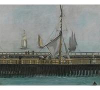 IPLUPJDY Tableaux Célèbres Impressions d'Art Image sur Toile la Jetée de Boulogne-sur-mer par Edouard Manet Tableaux en Toile Pour les Décorations pour la Maison 60x90cm