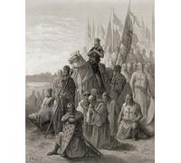 IPLUPJDY Tableaux Célèbres Impressions d'Art Image sur Toile Le roi Louis Ix devant Damiette Illustration par Gustave Dore Tableaux en Toile Pour les Décorations pour la Maison 60x90cm