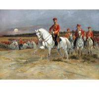 IPLUPJDY Tableaux Célèbres Impressions d'Art Image sur Toile Le Tsarévitch Nicolas passant en revue les troupes par Jean Baptiste Edouard Detaille Pour les Décorations pour la Maison 60x90cm