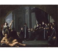 IPLUPJDY Tableaux Célèbres Impressions d'Art Image sur Toile les sénateurs de Florence jurant allégeance à Ferdinando Ii DeMedici par Justus Sustermans Pour les Décorations pour la Maison 60x90cm