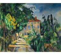 IPLUPJDY Tableaux Célèbres Impressions d'Art Image sur Toile Maison au toit rouge de Paul Cézanne Tableaux en Toile Pour les Décorations pour la Maison 60x90cm