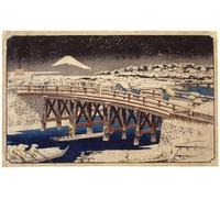 IPLUPJDY Tableaux Célèbres Impressions d'Art Image sur Toile Nihonbashi dans la neige par Utagawa Hiroshige Tableaux en Toile Pour les Décorations pour la Maison 60x90cm