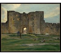 IPLUPJDY Tableaux Célèbres Impressions d'Art Image sur Toile Porte de la Reine à Aigues-mortes par Jean Frederic Bazille Tableaux en Toile Pour les Décorations pour la Maison 60x90cm