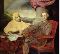 IPLUPJDY Tableaux Célèbres Impressions d'Art Image sur Toile Portrait de Lord Rockingham et Edmund Burke par Joshua Reynolds Tableaux en Toile Pour les Décorations pour la Maison 60x90cm