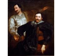 IPLUPJDY Tableaux Célèbres Impressions d'Art Image sur Toile Portrait des peintres Lucas et Cornelis parVan Dyck Tableaux en Toile Pour les Décorations pour la Maison 60x90cm