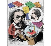 IPLUPJDY Tableaux Célèbres Impressions d'Art Image sur Toile Représentant l'écrivain français Edmond de Goncourt Dessin d'André Gill Tableaux en Toile Pour les Décorations pour la Maison 60x90cm