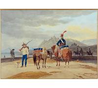 IPLUPJDY Tableaux Célèbres Impressions d'Art Image sur Toile Soldats français devant une forteresse par Wilhelm Von Tableaux en Toile Pour les Décorations pour la Maison 60x90cm