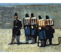 IPLUPJDY Tableaux Célèbres Impressions d'Art Image sur Toile Soldats français par Fattori Tableaux en Toile Pour les Décorations pour la Maison 60x90cm