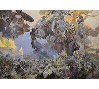 IPLUPJDY Tableaux en Toile Affiche Décorative l'épopée slave n° La célébration de Svantovít Quand les dieux sont en guerre Le salut est dans l'art Pour la Décoration de la Chambre à Coucher 60x90cm