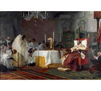 IPLUPJDY Tableaux en Toile Affiche Décorative Les Derniers Moments de Charles Emmanuel Ier de Savoie par Nicolo Barabino Pour la Décoration de la Chambre à Coucher 60x90cm