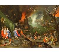 IPLUPJDY Tableaux en Toile Affiche Décorative Orphée avec une harpe jouant Pluton et PerséphoneEnfers par Jan l'Ancien Brueghel Pour la Décoration de la Chambre à Coucher 60x90cm