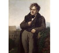 IPLUPJDY Tableaux Moderne Peinture sur Toile Portrait of Francois Rene Vicomte De Chateaubriand by Anne Louis Girodet De Roucy Trioson Art Poster Mural Pour la Décoration Murale 60x90cm