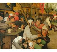IPLUPJDY Vintage Impressions sur Toile Tableaux en Toile Affiche Décorative Danse paysanne de Pieter Bruegel l'Ancien Nordique Peinture Pour la Décoration de la Chambre à Coucher 60x90cm